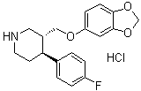 (3R,4S)-3-[(1,3-苯并二恶茂-5-基氧基)甲基]-4-(4-氟苯基)哌啶盐酸盐分子结构 (CAS 130855-30-0)