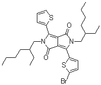 3-(5-Bromo-2-thienyl)-2,5-bis(2-ethylhexyl)-2,5-dihydro-6-(2-thienyl)pyrrolo[3,4-c]pyrrole-1,4-dione molecular structure (CAS 1308671-90-0)