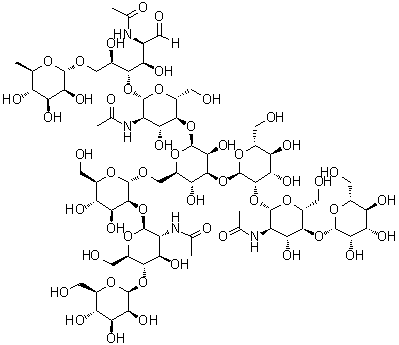 O-beta-D-Mannopyranosyl-(1→4)-2-(acetylamino)-2-deoxy-beta-D-glucopyranosyl-(1→2)-O-alpha-D-mannopyranosyl-(1→6)-O-[beta-D-mannopyranosyl-(1→4)-2-(acetylamino)-2-deoxy-beta-D-glucopyranosyl-(1→2)-O-alpha-D-mannopyranosyl-(1→3)]-O-beta-D-mannopyranosyl-(1→4)-2-(acetylamino)-2-deoxy-beta-D-glucopyranosyl-(1→4)-O-[6-deoxy-alpha-D-mannopyranosyl-(1→6)]-2-(acetylamino)-2-deoxy-D-glucose molecular structure (CAS 1309851-94-2)