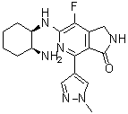 6-((1R,2S)-2-Aminocyclohexylamino)-7-fluoro-4-(1-methyl-1H-pyrazol-4-yl)-1H-pyrrolo[3,4-c]pyridin-3(2H)-one molecular structure (CAS 1312691-33-0)