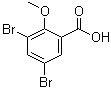 3,5-二溴-2-甲氧基苯甲酸分子结构 (CAS 13130-23-9)