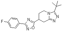 3-(1,1-Dimethylethyl)-7-[3-(4-fluorophenyl)-1,2,4-oxadiazol-5-yl]-5,6,7,8-tetrahydro-1,2,4-triazolo[4,3-a]pyridine molecular structure (CAS 1313498-08-6)