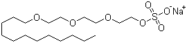 月桂醇三乙二醇醚硫酸酯钠盐分子结构 (CAS 13150-00-0)