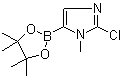 2-氯-1-甲基咪唑-5-硼酸频哪醇酯分子结构 (CAS 1315281-29-8)