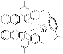 [(R)-(+)-2,2'-双(二对甲苯基膦)-1,1'-联萘](对伞花烃)二氯化钌分子结构 (CAS 131614-43-2)