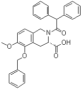 (3S)-2-(2,2-Diphenylacetyl)-1,2,3,4-tetrahydro-6-methoxy-5-(phenylmethoxy)-3-isoquinolinecarboxylic acid molecular structure (CAS 1316755-16-4)