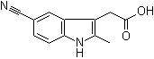 5-Cyano-2-methylindole-3-acetic acid molecular structure (CAS 13218-36-5)