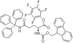N-芴甲氧羰基-N'-三苯甲基-L-谷氨酰胺五氟苯酯分子结构 (CAS 132388-65-9)
