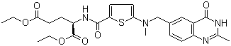 Diethyl N-[5-[N-[(3,4-dihydro-2-methyl-4-oxo-6-quinazolinyl)methyl]-N-methylamino]-2-thenoyl]-L-glutamate molecular structure (CAS 132463-02-6)
