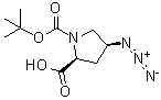 (2S,4S)-1-(叔丁氧羰基)-4-叠氮基吡咯烷-2-羧酸分子结构 (CAS 132622-65-2)
