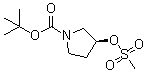 (S)-3-[(甲基磺酰基)氧基]吡咯烷-1-羧酸叔丁酯分子结构 (CAS 132945-75-6)