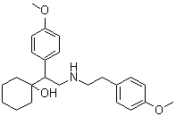 1-[1-(4-Methoxyphenyl)-2-[2-(4-methoxyphenyl)ethylamino]ethyl]cyclohexan-1-ol molecular structure (CAS 1329795-88-1)