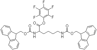N,N'-双(芴甲氧羰基)-L-赖氨酸五氟苯基酯分子结构 (CAS 132990-14-8)