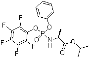 N-[(S)-(2,3,4,5,6-五氟苯氧基)苯氧基磷酰基]-L-丙氨酸异丙酯分子结构 (CAS 1334513-02-8)