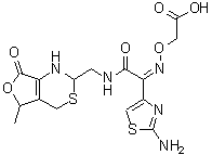 2-[[(Z)-[1-(2-氨基-4-噻唑基)-2-氧代-2-[[(1,2,5,7-四氢-5-甲基-7-氧代-4H-呋喃并[3,4-d][1,3]噻嗪-2-基)甲基]氨基]亚乙基]氨基]氧基]乙酸分子结构 (CAS 1335475-19-8)