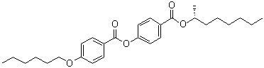 4-(己氧基)-苯甲酸 4-[[[(1R)-1-甲基庚基]氧基]羰基]苯基酯分子结构 (CAS 133676-09-2)