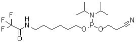 N,N-二(异丙基)氨基亚膦酸 2-氰基乙基 [6-[(2,2,2-三氟乙酰基)氨基]己基]酯分子结构 (CAS 133975-85-6)