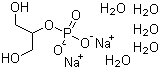 beta-磷酸甘油酯二钠盐五水合物分子结构 (CAS 13408-09-8)