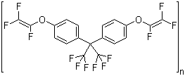 2,2-Bis(4-trifluorovinyloxyphenyl)-1,1,1,3,3,3-hexafluoropropane homopolymer molecular structure (CAS 134174-11-1)