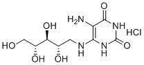 5-氨基-6-{[(2S,3S,4R)-2,3,4,5-四羟基戊基]氨基}-1,2,3,4-四氢嘧啶-2,4-二酮盐酸盐分子结构 (CAS 134452-11-2)