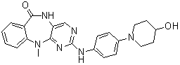 5,11-Dihydro-2-[[4-(4-hydroxy-1-piperidinyl)phenyl]amino]-11-methyl-6H-pyrimido[4,5-b][1,4]benzodiazepin-6-one molecular structure (CAS 1345098-78-3)