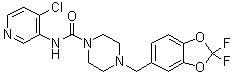 N-(4-Chloro-3-pyridinyl)-4-[(2,2-difluoro-1,3-benzodioxol-5-yl)methyl]-1-piperazinecarboxamide molecular structure (CAS 1346528-50-4)