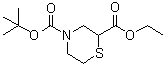 结构式 CAS# 1346597-50-9, N-叔丁氧羰基-2-硫代吗啉羧酸乙酯