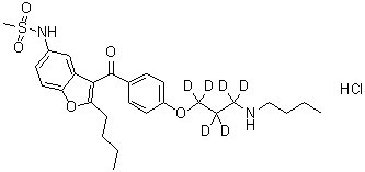 N-[2-Butyl-3-[4-(3-butylamino-1,1,2,2,3,3-hexadeuteriopropoxy)benzoyl]-1-benzofuran-5-yl]methanesulfonamide hydrochloride molecular structure (CAS 1346598-70-6)