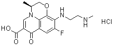 (3S)-9-Fluoro-2,3-dihydro-3-methyl-10-[[2-(methylamino)ethyl]amino]-7-oxo-H-pyrido[1,2,3-de]-1,4-benzoxazine-6-carboxylic acid hydrochloride (1:1) molecular structure (CAS 1346603-62-0)