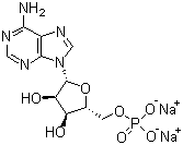 5'-腺嘌呤核苷酸钠盐分子结构 (CAS 13474-03-8)