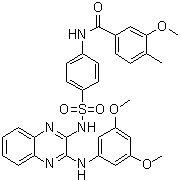 N-[4-[[[3-[(3,5-Dimethoxyphenyl)amino]-2-quinoxalinyl]amino]sulfonyl]phenyl]-3-methoxy-4-methylbenzamide molecular structure (CAS 1349796-36-6)