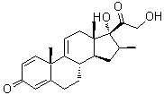 (16beta)-17,21-二羟基-16-甲基孕甾-1,4,9(11)-三烯-3,20-二酮分子结构 (CAS 13504-15-9)