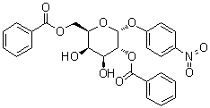 4-硝基苯基 alpha-D-吡喃半乳糖苷 2,6-二苯甲酸酯分子结构 (CAS 135216-30-7)