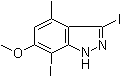 3,7-二碘-6-甲氧基-4-甲基-1H-吲唑分子结构 (CAS 1352397-42-2)