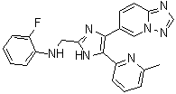 N-[[4-([1,2,4]三唑并[1,5-a]吡啶-6-基)-5-(6-甲基吡啶-2-基)-1H-咪唑-2-基]甲基]-2-氟苯胺分子结构 (CAS 1352608-82-2)