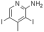 3,5-Diiodo-4-methyl-2-pyridinamine molecular structure (CAS 1353101-03-7)