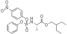 N-[(S)-(4-Nitrophenoxy)phenoxyphosphinyl]-L-alanine 2-ethylbutyl ester molecular structure (CAS 1354823-36-1)
