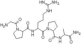 甘氨酰-L-脯氨酰-L-精氨酰-L-脯氨酰-L-丙氨酰胺分子结构 (CAS 135679-88-8)