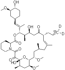 他克莫司-<sup>13</sup>C分子结构 (CAS 1356841-89-8)