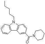(9-戊基-9H-咔唑-3-基)-1-哌啶基甲酮分子结构 (CAS 1358039-07-2)