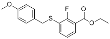乙基2-氟-3-((4-甲氧基苄基)硫代)苯甲酸酯分子结构 (CAS 1359983-12-2)