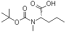 N-(叔丁氧羰基)-N-甲基-L-正缬氨酸分子结构 (CAS 136092-78-9)
