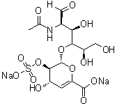 2-(乙酰氨基)-2-脱氧-4-O-(4-脱氧-2-O-磺基-alpha-L-苏式-己-4-烯吡喃糖基)-D-葡萄糖二钠盐分子结构 (CAS 136098-11-8)