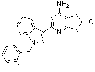 6-氨基-2-[1-[(2-氟苯基)甲基]-1H-吡唑并[3,4-b]吡啶-3-基]-7,9-二氢-8H-嘌呤-8-酮分子结构 (CAS 1361569-10-9)
