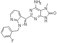 6-氨基-2-[1-[(2-氟苯基)甲基]-1H-吡唑并[3,4-b]吡啶-3-基]-7,9-二氢-7-甲基-8H-嘌呤-8-酮分子结构 (CAS 1361569-18-7)