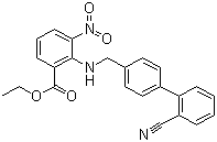 2-[[(2'-氰基联苯-4-基)甲基]氨基]-3-硝基苯甲酸乙酯分子结构 (CAS 136285-67-1)