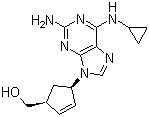 structure of CAS# 136470-78-5, Abacavir;(+/-)-4-[2-Amino-6-(cyclopropylamino)-9H-purin-9-yl]-2-cyclopentene-1-methanol; [(1S,4R)-4-[2-Amino-6-(cyclopropylamino)purin-9-yl]-1-cyclopent-2-enyl]methanol