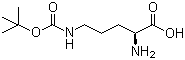N'-叔丁氧羰基-L-鸟氨酸分子结构 (CAS 13650-49-2)