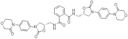 N1,N2-双[[(5S)-2-氧代-3-[4-(3-氧代-4-吗啉基)苯基]-5-恶唑烷基]甲基]-1,2-苯二甲酰胺分子结构 (CAS 1365267-36-2)