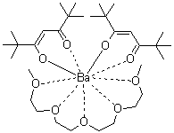 结构式 CAS# 136629-60-2, 二(2,2,6,6-四甲基庚烷-3,5-二酮)(四乙二醇二甲醚)钡